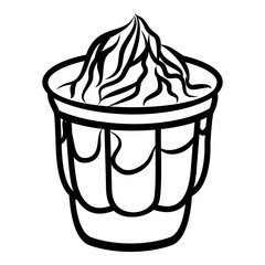 Ice cream in glass icon. Outline illustration of ice cream in glass vector icon for web