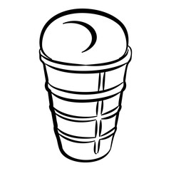 Sundae in glass icon. Outline illustration of sundae in glass vector icon for web