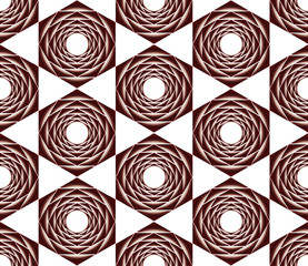 Vector seamless pattern. Abstract geometric background. Brown and white background.