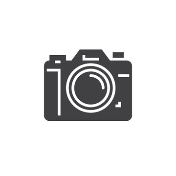 Photo camera icon vector, solid logo illustration, pictogram isolated on white