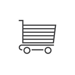 Shopping cart line icon, outline vector logo illustration, linear pictogram isolated on white
