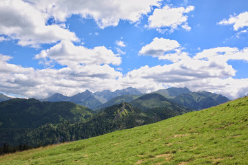 View from Rusinowa glade on the Tatras