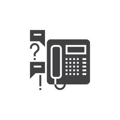 Call center icon vector, support solid logo illustration, pictogram isolated on white