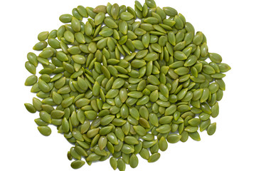 Green seed white popinac on white background