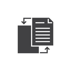 document sharing icon vector, solid logo illustration, pictogram isolated on white