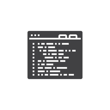 programming code icon vector, solid logo illustration, pictogram isolated on white
