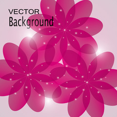 Flowers, greeting card background vector illustration.