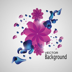 Flowers, greeting card background vector illustration.