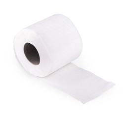simple roll of toilet paper on the  white