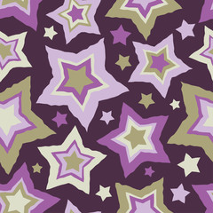 Seamless vector background with decorative stars. Print. Cloth design, wallpaper.