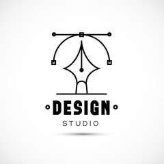 Art tools and materials for painting logo