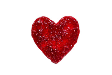 Obraz na płótnie Canvas Heart from raspberry jam