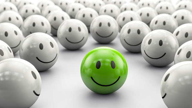 gr&uuml;ner 3D Smiley - Erfolg