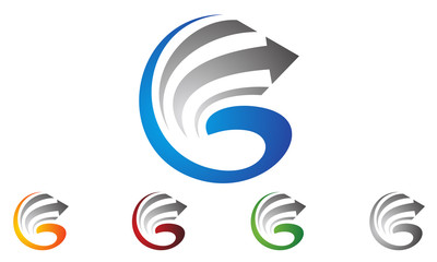 3d, global, globe, world, G, letter G, arrow logo vector