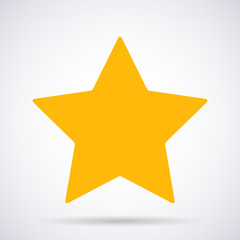 Obraz premium Gold Star icon, ranking mark isolated on white background, modern favorite sign yellow internet concept trendy decoration symbol for website design, mobile app. Logo stylish vector illustration EPS10