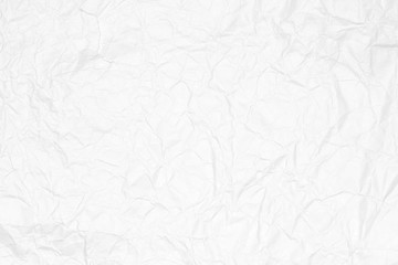 Crumpled white paper texture or paper background for design with copy space for text or image.