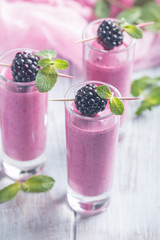 Delicious blackberry smoothie 