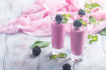 Delicious blackberry smoothie 