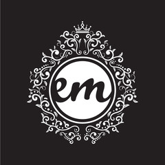 vintage circle initial