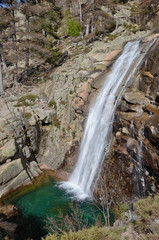 Waterfall Radule in the spring mountains of Corsica