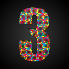 Colorful sequins sings. Sequins alphabet. Eps 10. 