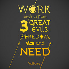 Typographical Background Illustration with quote of Voltaire