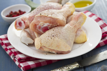 chicken legs on white plate