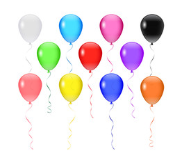 Vector isolated on white transparent balloons.