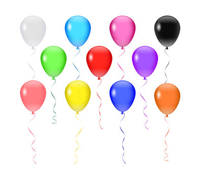Vector isolated on white transparent balloons.