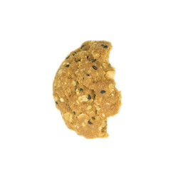 broken whole grains cookie isolated on white