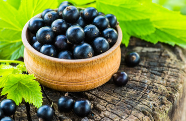 Black currants in a bowl