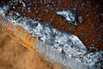 Rouille sur pipeline, chantier, France