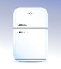Retro style domestic fridge vector illustration