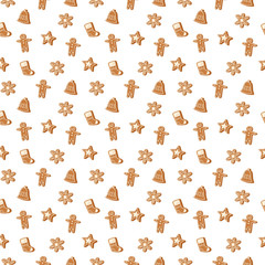 Christmas cookie seamless pattern vector icon