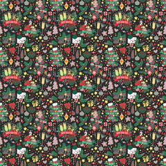 Vector Christmas seamless pattern.