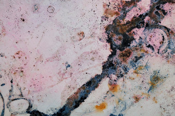 Naklejka premium Weathered rusty metal texture close-up. Grungy iron surface with