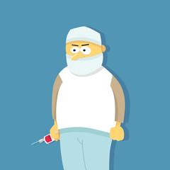 Profession icon doctor illustration in flat style.
