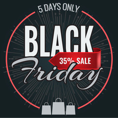 Black Friday sale inscription design banner template. Vector illustration