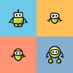 Collection of different cute vector robots