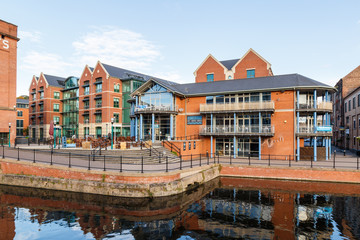Nottingham canal and The Waterfront Bar.