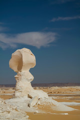 Abstract nature sculptures in White desert, Sahara, Egypt