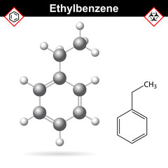 Ethylbenzene organic solvent molecular structure
