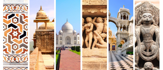 Collage with landmarks of India © frenta