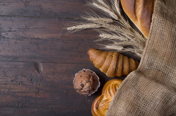  bread on a wooden table