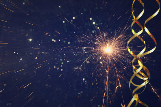 Abstract image of sparkler. New year and celebration concept
