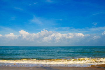 Blue sea and cloudy sky in nature
