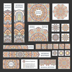 Banners Business Cards Boho Flower