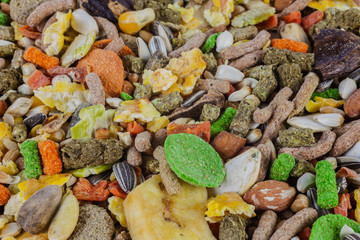 
Rodent food mix of grains and seeds