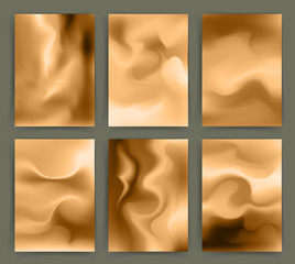 Golden colors backgrounds set. Holographic effect. Applicable for gift card,cover,poster,brochure,magazine. Vector template
