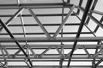 Structure of steel roof.